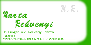 marta rekvenyi business card