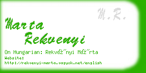 marta rekvenyi business card